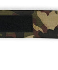 18 Inch Adjustable Weightlifting Wrist Wraps For Men And Women Pair in camouflage design, shown laid flat with loop and hook-and-loop closure.
