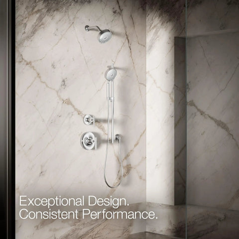 Purist Three-Spray Handheld Showerhead With Nonpositive Shutoff Full Coverage Massage And Silk Spray in polished chrome finish