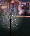 Solar Willow Tree With 200 LEDs Outdoor Garden Decor That Pops Waterproof Pathway Lighting With Blinking Lighted Branches 4.6 Ft White Glow Ideal For Front Yard Backyard Patio And Lawn