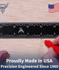 Kickass Flexible Metric Metal Ruler With Matte Black Chrome Coating And Heavy Duty Tempered Stainless Steel Frame for precise measurements.