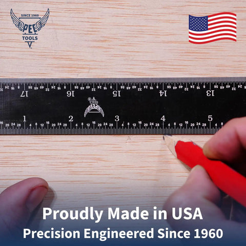 Kickass Flexible Metric Metal Ruler With Matte Black Chrome Coating And Heavy Duty Tempered Stainless Steel Frame for precise measurements.