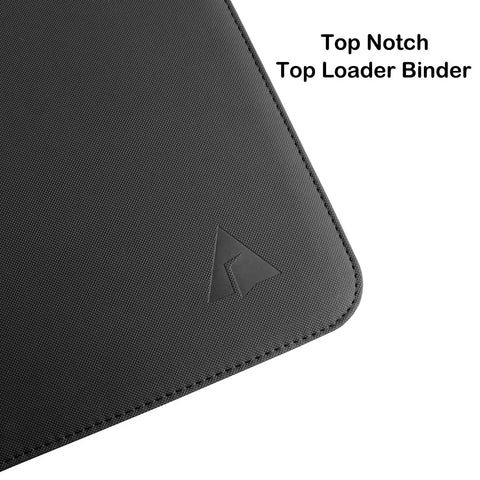 Close-up of Top Loader Card Binder For 3x4 Inch Cards Holds Over 320 Top Loaders With 18 Double-Sided 9-Pocket Pages Ringless Album