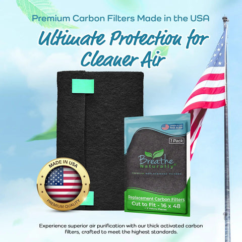 Carbon Activated Air Filter Replacement Pre Filter Sheet 16x48 Cut To Fit Universal For Air Purifiers And Vent Filters Pack Of 6 Made In USA