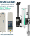 Beefy Digital Force Gauge With Lever Operated Test Stand, 70mm Stroke, Adjustable Mounting Plate From 3.9 To 12.6 Inches And Gauge Bottom Height From 1.5 To 10.2 Inches, HPB Precision Testing Tool For Serious Accuracy, mounting holes M3-30*145mm
