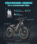 Rad Dual Motor E Bike With 5600W Peak Output And Beast Mode Torque For Conquering Grades In Style Long Range Ride dimensions chart.