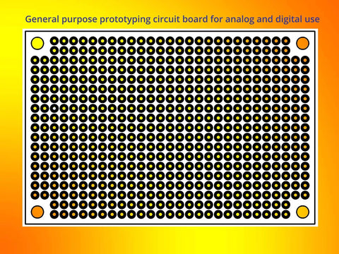 40 Pack Prototyping Printed Circuit Boards Kit With Five Size Universal Perforated Solderable Proto Boards For DIY Electronics Projects Plated Through Holes For Easy Soldering shown with plated-through holes