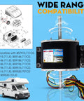 Replacement Fan Motor For Dometic Brisk Air II Genteq F48AF70A61 One Fifth HP 3 Speed RV Roof Air Conditioner Blower Motor