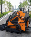 Tracked Mini Skid Steer Loader With Backhoe Attachment For Infrastructure Construction And Dock Loading On Urban Streets Hydraulic Lifting And Simple Control Panel Reliable All Terrain Workhorse For Job Sites compact on urban street