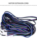 Professional Grade Five Pack Xh2 54 Four Pin Motor Extension Leads For Extruders And Servo Motors At Two Meters, colorful tinned copper cables.