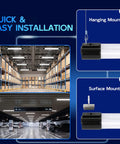 Installation of Six Pack 4Ft Linkable LED Shop Light Kit With 4400 Lumens At 5000K Daylight 42W in garages and warehouses