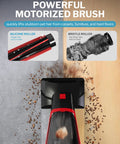 Pet Hair Handheld Vacuum Cordless With Rechargeable Battery Motorized Brush And Reusable Filters showing motorized brush cleaning carpet