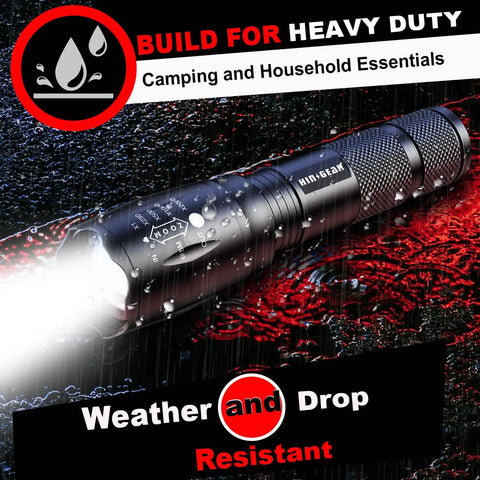 Four Pack Zoomable LED Tactical Flashlights With Ridiculously Bright Lumens Durable Aluminum Build Water Resistant