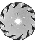 Front view of a 127mm Omni Directional Wheel Kit For Dope DIY Education Robots, low noise aluminum alloy polyurethane construction.