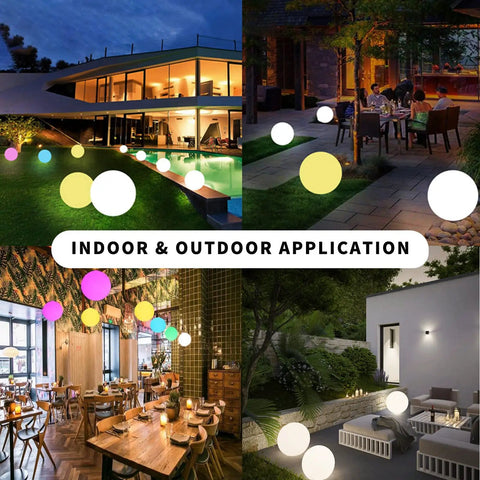 LED Glowing Ball Light Cordless 8 Inch With 16 Color Changing Options And 4 Light Modes for indoor and outdoor applications