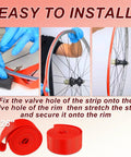 Rim Tape Set For Road And Mountain Bikes, 700C Fit, 18-20mm Tire Rim Strips, Durable PVC Rim Liner installation process.