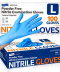 Medical Nitrile Exam Gloves Latex Free Powder Free Food Safe For Cooking And Food Prep Disposable Blue 3 Point 5 Mil Thickness Extra Thick For Superior Barrier Protection Allergy Safe Non Sterile 100 Count