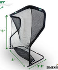 Golf Launch Monitor And Simulator Kit With 16 Data Points And 5D AI Radar, The Net Return Pro Net dimensions 7'6" x 8' x 3'6"