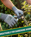 Heavy Duty Cut Resistant Gloves Level 4 EN388 Certified For Extreme Protection used for gardening with pruning shears.