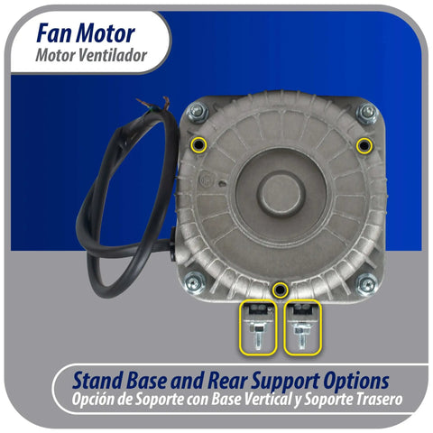 10W Refrigeration Condenser And Evaporator Motor 115V 60Hz 0.65A 1450 RPM With Base And 9 Inch Aluminum Fan Blade CCW Shaft