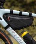 Ride Ready Bike Triangle Frame Bag 1.7L Waterproof Tool And Gear Organizer With YKK Zippers mounted on bicycle frame