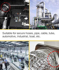 5-Pack 3 Inch Metal Hose Clamps 304 Stainless Steel Adjustable Worm Gear Drive Hose Clamps For Pipes in various uses