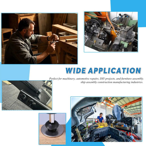 Wide application of Built Tough 48 Piece Button Head Socket Cap Screw Kit With Five Sizes Plus Rugged Hex Key in woodwork and automotive.