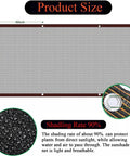 Garden Shade Mesh Netting With Grommets For Patio Pergola Greenhouse And Chicken Coop Black 70 To 90 Percent Sun Block 3x12 Feet Keeps Plants Cool While Letting Water And Air Through displayed with size and texture details