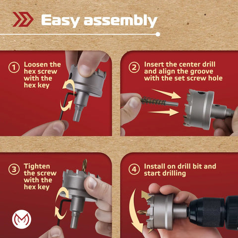 Carbide Hole Saw Kit 12 Pieces From Five Eighth Inch To Two And One Eighth Inch Tough As Nails Set assembly instructions