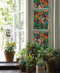Self-Adhesive Privacy Glass Window Film In Spring Chapel Tulia Pattern, 17 By 78 Inch Roll installed on glass door panels