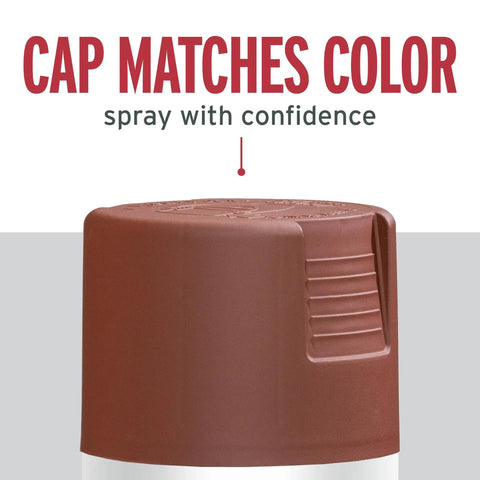 Kick Rust To The Curb Tough As Nails Oil Based Primer Spray Flat Brown cap showing the matching color for easy identification.