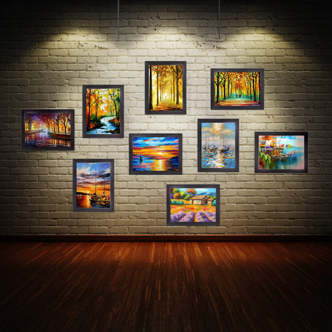 Gallery showcasing art printed on 8x10 Sublimation Blanks Set, 15 Double Sided Canvas Pads, high quality 600D Oxford fabric.