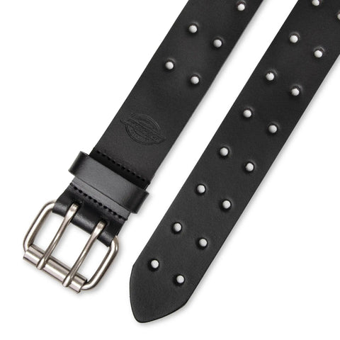 Leather Double Prong Belt For Men In Black Built Tough With Roller Buckle Fully Adjustable Strap For All Day Comfort Durable Everyday Belt For Jeans Workwear And Casual Looks, showcasing double prong buckle detail
