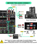 Diagram of 4 Channel Audio Mixer With Dual Wireless Microphones Bluetooth MP3 USB Interface 48V Phantom Power Echo Equalizer Killer.
