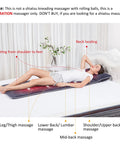 Person lying on Full Body Massage Mat With Heat And 10 Vibrating Motors Memory Foam Pad For Back Pain Relief Neck Lumbar And Leg Heating Pads Home Spa Vibe Easy To Use Gift For Mom on bed