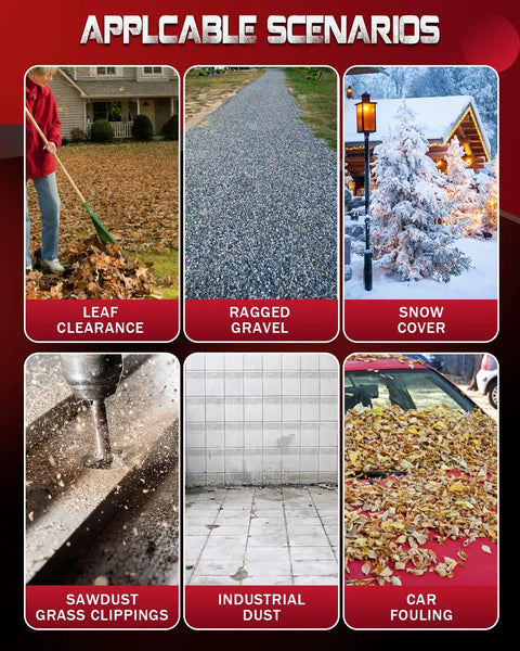 Applicable scenarios for 63Cc Beast Gas Backpack Leaf Blower With 205 MPH Airflow And 665 CFM, including leaf clearance and snow cover