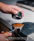 Bottomless 54mm Portafilter Kit With 53mm Distributor And Tamper For Breville Barista Express Pro Touch And Other Breville Models in use