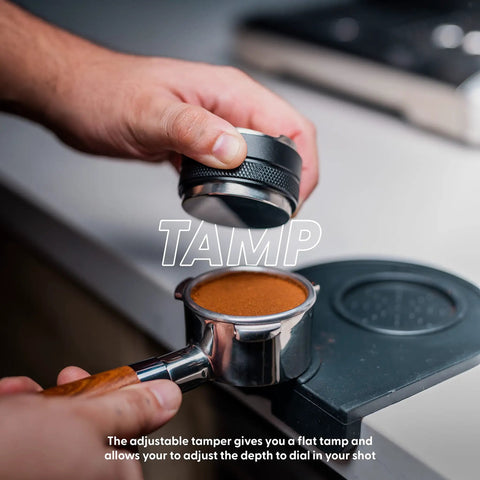 Bottomless 54mm Portafilter Kit With 53mm Distributor And Tamper For Breville Barista Express Pro Touch And Other Breville Models in use