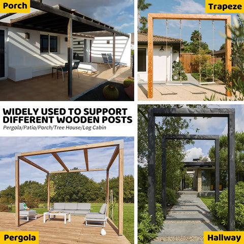 45 Degree Angle Support Pergola Brackets Set 4 Pack Heavy Duty Steel Wood Post Connectors For DIY Outdoor Gazebos Porches And Log Cabins With Screws And Easy Install Hardware
