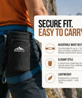 Climbing Chalk Bag With Waist Belt And Carabiner For Rock Climbing And Bouldering Rigid Rim Soft Fleece Lining No Spill Drawstring Pouch