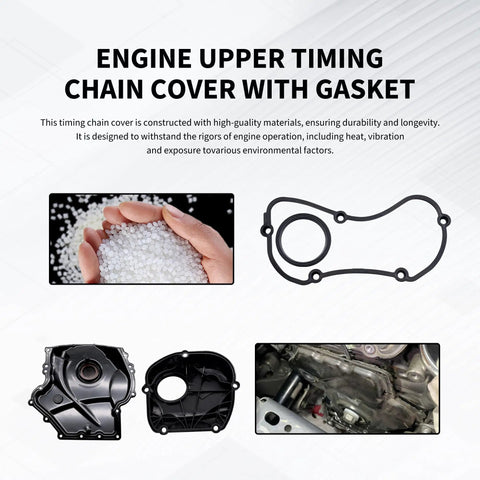 Engine Timing Chain Cover With Gasket Upper And Lower Drop In Ready Direct Fit For 2007 2017 VW Audi Models 1.8T 2.0T diagram