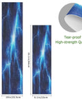 Electric Blue Lightning Skateboard Grip Tape 33 X 9 In Waterproof Tearproof Non Slip Bubble Free Longboard Grip Tape For Scooters Boys And Girls High Friction Emery PVC Surface Easy Install, showing full strip and corner detail