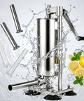 Manual Sausage Stuffer Press Vertical 304 Stainless Steel Sausage Maker 3L Capacity About 6 Lb Includes 8 Tubes In 6 Sizes