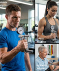 Professional Grade Hand Grip Dynamometer And Strength Tester For Rehab, Therapy And Fitness Training, with adjustable grip and hydraulic readout