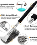Heavy Duty Stainless Steel Grilling Utensil Set 18 Inch With Carry Bag For Outdoor Cooking And Camping cleaning brush detail