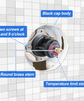 Mixer Balancing Cap Assembly Replacement GP77759 with brass stem and black cap labeled components.