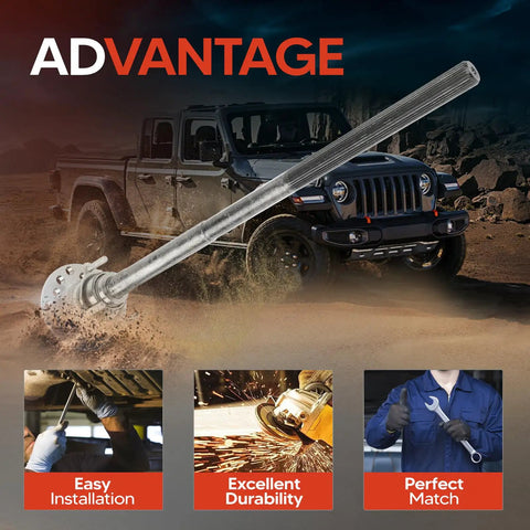 Rear Axle Shaft Assembly With Bearing And Seal For Wrangler 2007 Through 2011 3 8L And 2012 Through 2018 3 6L Models Rear Left Or Right Fit Ready To Roll Works With DSA Anti Spin Or DS8 Conventional Axle OE 630338 68003272AA YAWD4421830, Jeep in dirt
