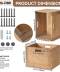 Stackable Wood Storage Cubes For Home And Office Organization Open Cubby Shelves For Books Clothes Toys Bins And Baskets Modular Shelving System shown with product dimensions and assembly components.
