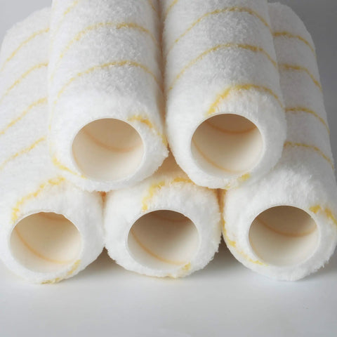 Five Pack Half Inch Nap Nine Inch Paint Roller Covers For All Paints And Stains, Pro Grade High Density Microfiber