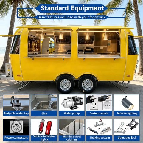 Kickass Commercial Stainless Steel Food Trailer With Integrated Air Conditioning Heavy Duty Mobile Kitchen Rig for Smokin Burgers, exterior view with equipment details.