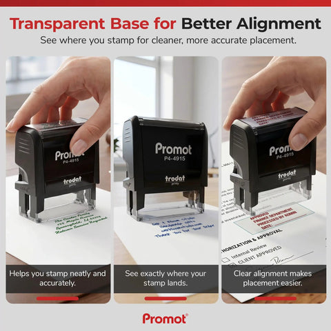 Go To 4 Line Self Inking Stamp For Names And Addresses, Personalize Font And Ink Color, Bold Lines For Crisp Pro Style Impressions
